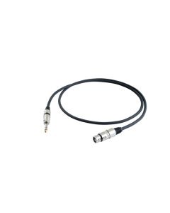 Câble audio symétrique, jack stéréo Ø 6,3 mm vers XLR femelle 3 broches, 5 m, noir