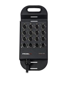 Boîtier de scène, 12 entrées XLR, 4 sorties XLR, câble multipaire 20 m