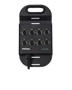 Boîtier de scène, 8 entrées XLR, câble multipaire 20 m, tôle galvanisée