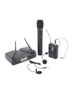 Système de microphones sans fil UHF, double canal, 16 fréquences, 823-832 MHz, PLL
