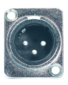 Connecteur XLR mâle pour panneau, 3 pôles, à souder, aluminium, nickel