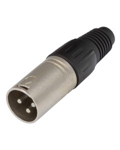 Connecteur XLR mâle à monter sur câble, 3 pôles, coque nickelée