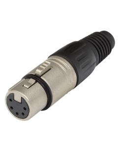 Connecteur XLR femelle 5 pôles à monter sur câble, boîtier nickelé