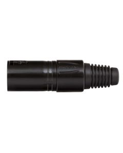 Fiche mâle XLR à montage sur câble, 3 pôles, aluminium moulé sous pression, noire