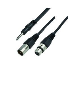 Cordon audio 2 x XLR mâle / jack 3,5 mâle stéréo 3 m