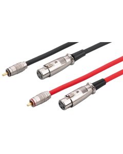 Cordon audio XLR femelle / RCA mâle, 1 m, rouge et noir