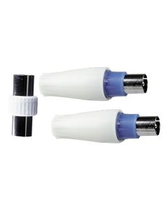 Fiches coaxiales mâles ø 9,5 mm + adaptateur