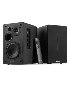 Enceintes actives hifi monitoring 120W, set de 2 pièces, BT, aux, USB, noires - KS01B