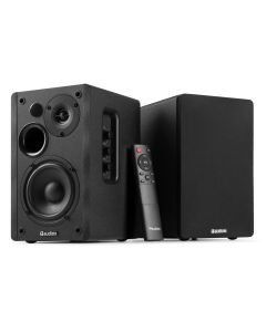 Enceintes actives hifi monitoring 80W, set de 2 pièces, BT, aux, USB, noires - KS01