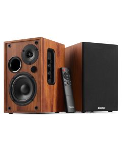 Enceintes actives hifi monitoring 80W, set de 2 pièces, BT, aux, USB, bois - KS02