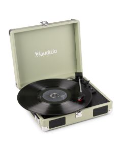 Platine disque format malette, avec enceintes intégrées, verte - RP111G