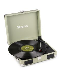 Platine disque format malette, avec enceintes intégrées, verte - RP111G
