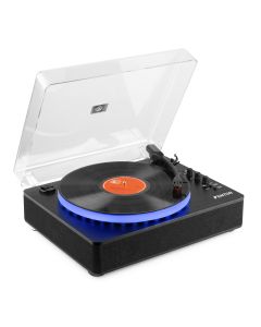 Platine disque avec entrée/sortie BT, noire - RP162LED