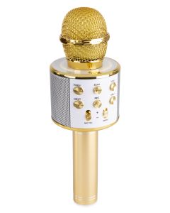 Karaoké micro avec haut-parleur intégré BT/MP3, doré - KM01