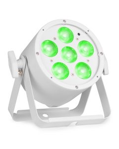 PAR à LED 6 x 10 W 6-en-1 RGBALC, alu, télécommande, chassis blanc - BAC322W