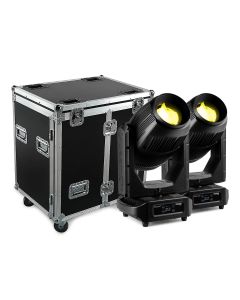 Lyre Hybride IP65 étanche, LED 500W, couleurs CMY, zoom, frost, set de 2 en flight-case - NEREID500