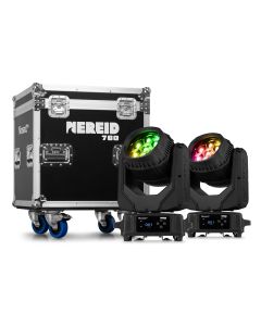 Lyre wash étanche IP65, Bee-Eye, zoom, 7 x 40W 4-en-1 RGBW, pixel control, set de 2 en flight-case - NEREID740