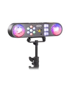 Jeu de lumière AllStar3, barre équipée de 2 x Jellyball, 1 x PAR RGB, 3 x LED UV, pied, télécommande