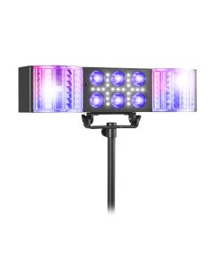 Jeu de lumière DerbyStar2, barre équipée de 6 x LED PAR, LEDs UV, 2 x derby, télécommande