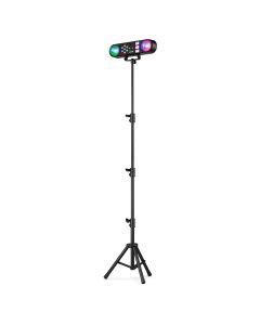 Jeu de lumière AllStar3, barre équipée de 2 x Jellyball, 1 x PAR RGB, 3 x LED UV, pied, télécommande