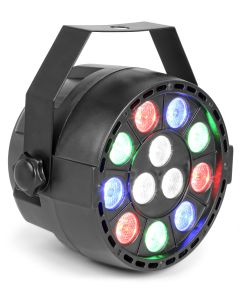 Jeu de lumière PartyPar, 12 x LEDs 1 W, rouge, verte, bleue, blanche