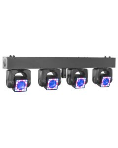 Barre 4 lyres beam motorisées 40W 4en1 + anneau LED RGB - ShowBar GO Shine