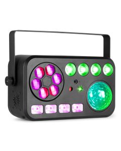 Jeu de lumière DJ 6en1, LED Bee Eye, Effet eau, PAR, lumière UV, strobe, laser multipoints - SHIMMER2