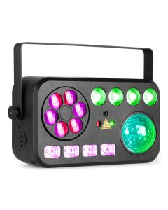 Jeu de lumière DJ 6en1, LED Bee Eye, Effet eau, PAR, lumière UV, strobe, laser multipoints - SHIMMER2