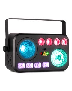Jeu de lumière DJ 6en1, LED Bee Eye, PAR, effet eau, lumière UV, strobe, laser multipoints - SHIMMER6