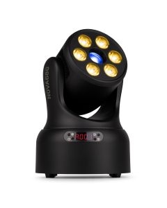 Mini lyre wash + gobo, 6 x 8W 4en1 RGBW + 30W blanc 8°, DMX, couleur noire - NOVA68G-BK