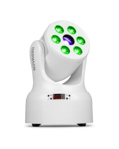 Mini lyre wash + gobo, 6 x 8W 4en1 RGBW + 30W blanc 8°, DMX, couleur blanche - NOVA68G-WH