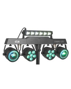 Effet de lumière avec 2 PAR LED RGBW, 2 Jelly Moon, barre UV, DMX et pied - CLS Party Bar NesoUV