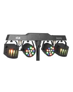 Effet de lumière avec 2 PAR LED RGBW, 2 Derby, DMX et pied - CLS Party Bar Kore