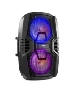Sono portable sur batterie, 2 x 10" SD/USB/MP3/BT, 1 micro filaire - FT210LED