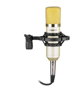Micro studio, condensateur, champagne, avec support, bonette et cordon - CM400