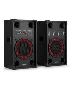 Enceinte active 10", 600W, lecteur multimédia, BT, par paire - SPK-110 PA