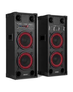 Enceinte active 2x8", 800W, lecteur multimédia, BT, par paire - SPK-208 PA