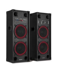 Enceinte active 2x10", 1200W, lecteur multimédia, BT, par paire - SPK-210 PA