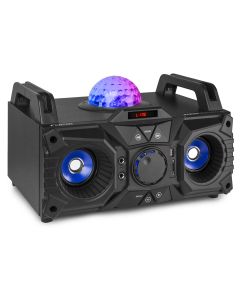 Sono nomade 100 W sur batterie, lecteur multimédia, BT, effets lumineux, micro filaire - KAR100