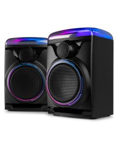Kit d'enceintes actives, effet LED, BT, MP3 USB, 120 W, couleur noire - TRACK2.0