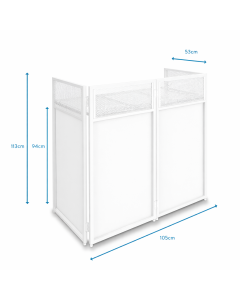 Ecran DJ repliable, blanc, 4 éléments - DB4W-Pro
