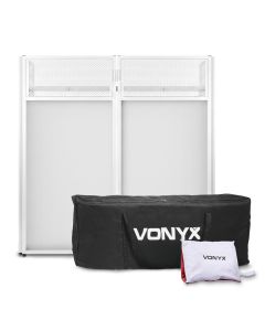 Ecran DJ repliable, blanc, 4 éléments - DB4W-Pro