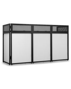 Ecran DJ pliable, 2 m, table intégrée, avec lycras blanc et noir - DBA200