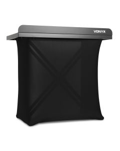 Ecran DJ pliable, 1 m, table intégrée, avec lycra noir - DBE100