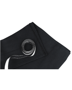 Jupe de scène en molleton, cotton 320g/m2, noir profond non réfléchissant, 100 x 600 cm
