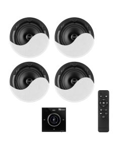 Set complet amplificateur + enceintes, montage mural, écran LCD intégré, USB, MicroSD, BT, 4 x 25 W, noir - B100BSet