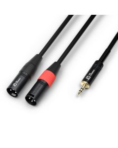 Cordon audio 2 x XLR mâle / jack 3,5 mâle stéréo, 3 m - CX70-3