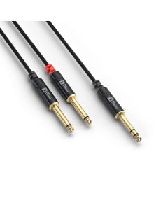 Cordon audio jack 6,35 mâle stéréo / 2 x jack 6,35 mâle mono, 6 m - CX76-6