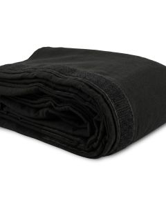 Jupe de scène en molleton, cotton 320g/m2, noir profond non réfléchissant, 60 x 600 cm