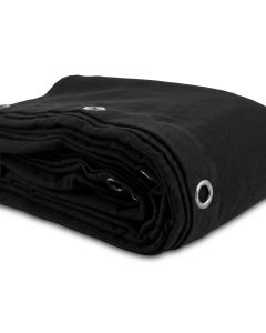 Jupe de scène en molleton, cotton 320g/m2, noir profond non réfléchissant, 80 x 600 cm